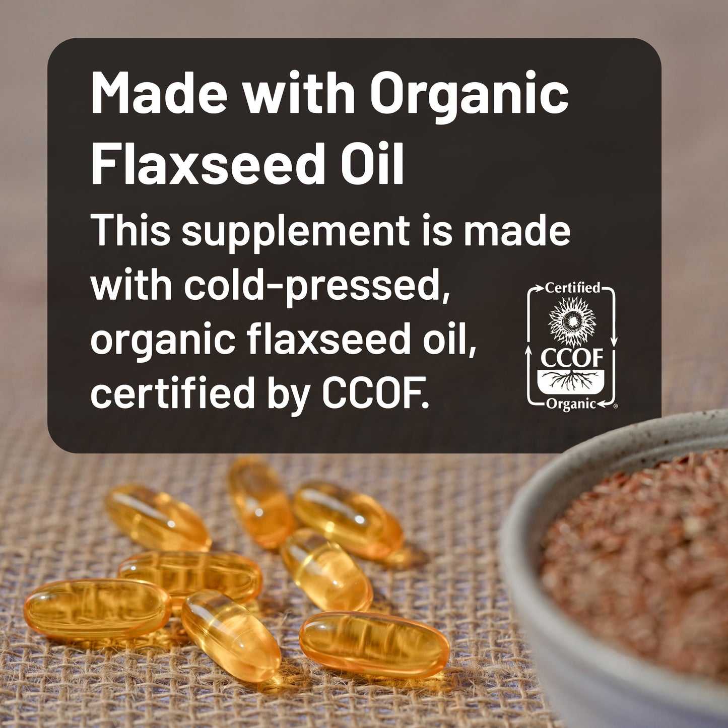 Flaxseed Oil 1200Mg - Organic, Cold Pressed - 30 Softgels[30-Day Supply]