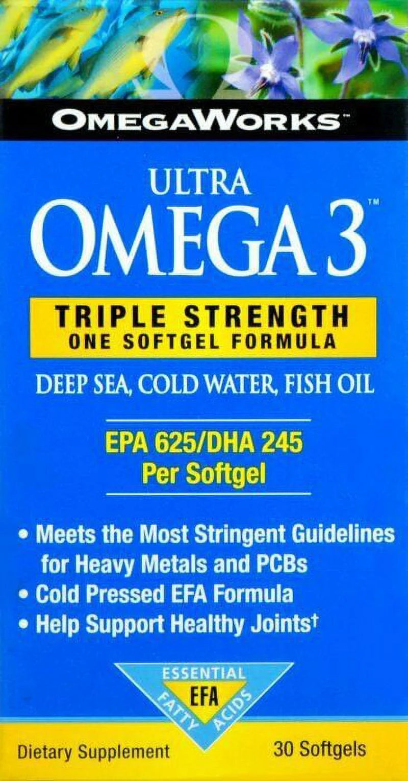 Ultra Omega 3 EPA / DHA Fatty Acids Support Joint Health, 30 Ct