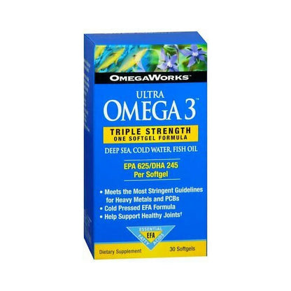 Ultra Omega 3 EPA / DHA Fatty Acids Support Joint Health, 30 Ct