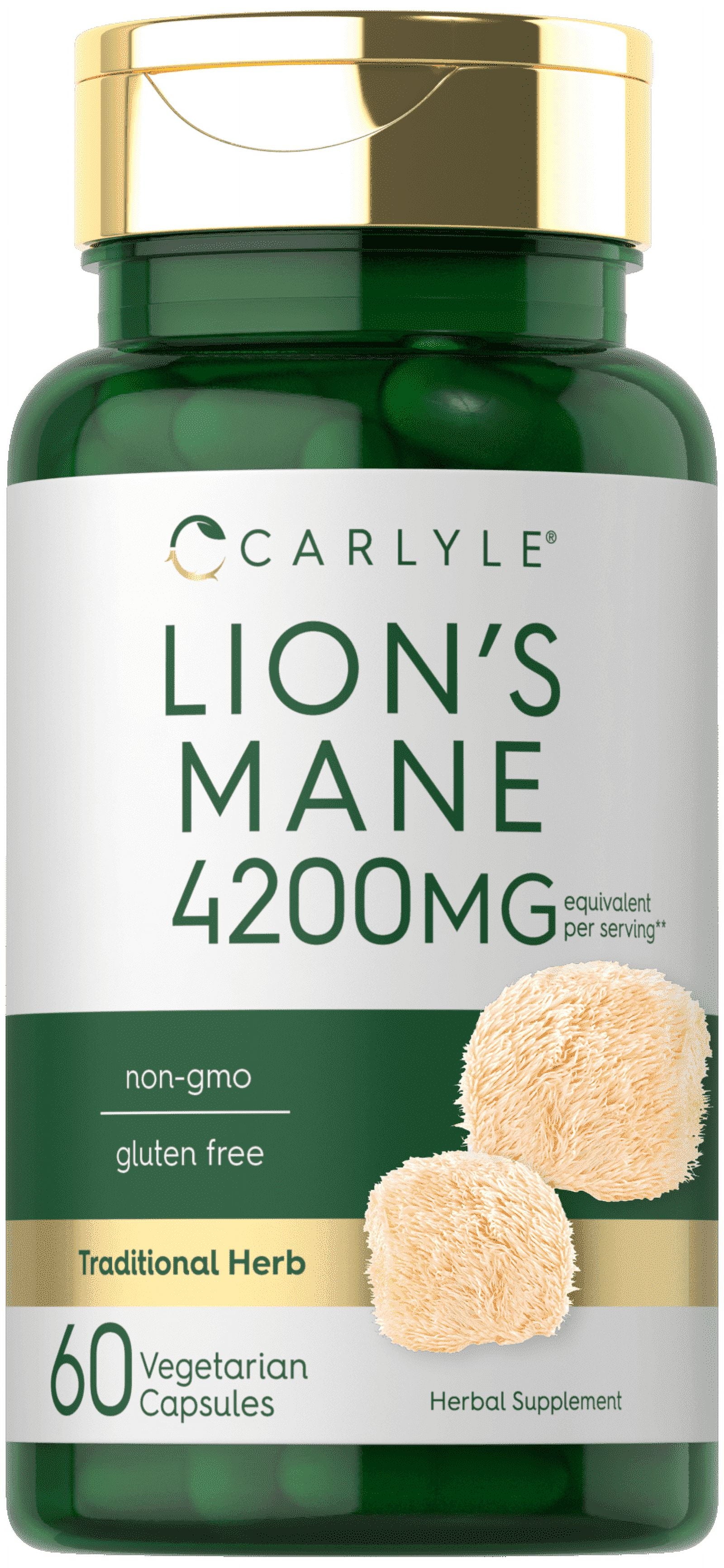 Lions Mane Supplement Capsules | 4200Mg | 60 Count | Vegetarian, Non-Gmo & Gluten Free | by