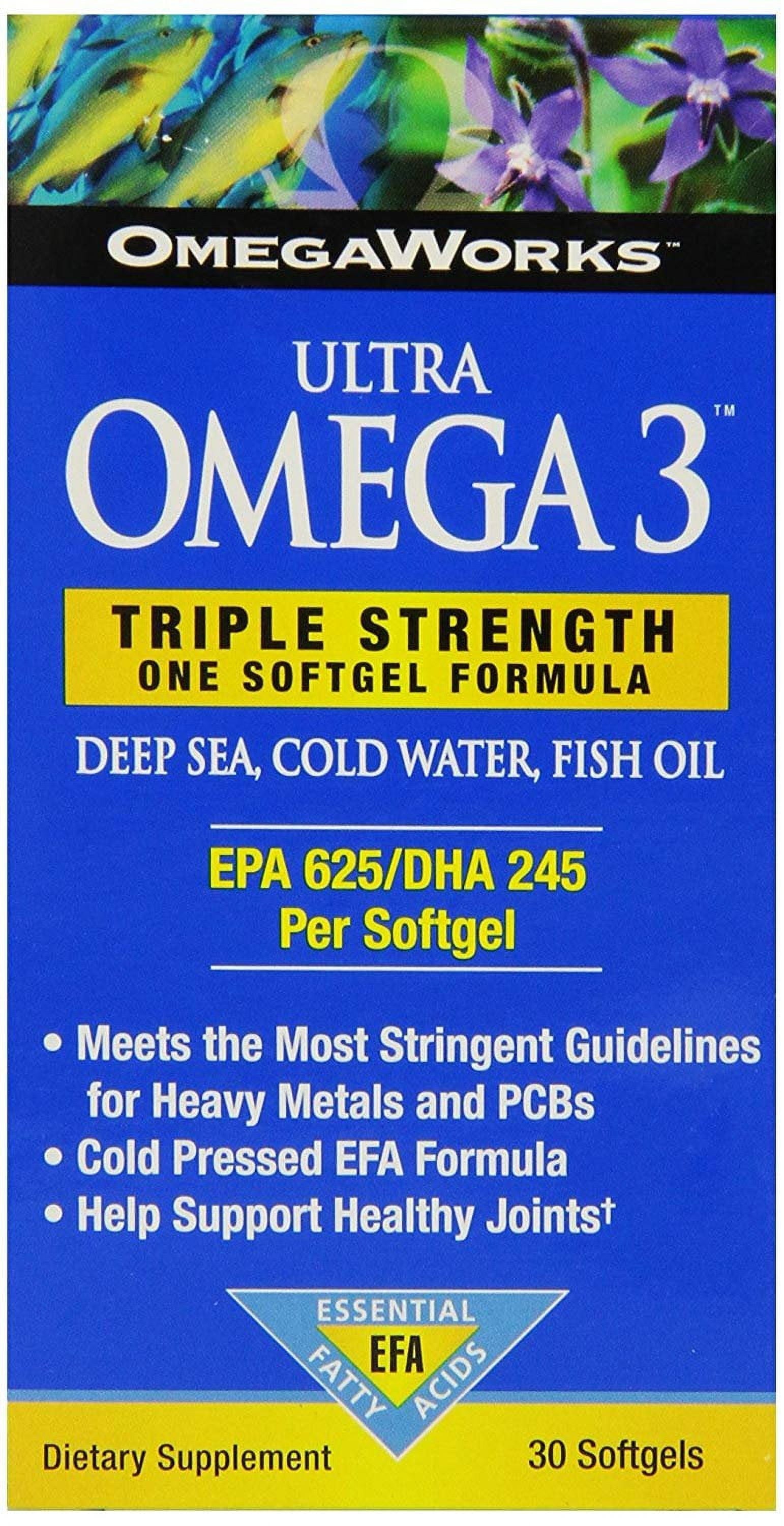 Ultra Omega 3 EPA / DHA Fatty Acids Support Joint Health, 30 Ct