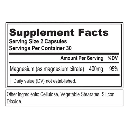 (2 Pack)  Magnesium Citrate 400Mg for Bone & Muscle Health and Natural Sleep Support, 60Ct Capsules